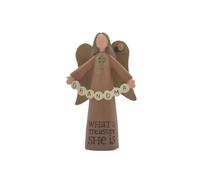 Feather & Grace Angel Holding Sign Hand Painted Decorative Figurine Resin with What a Treasure She Is Message | Decortation for Living Room, Bookshelf, Desk Gift for Family, Grandma & Mother's Day