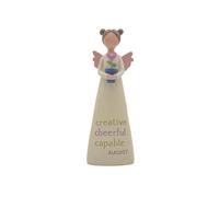 Feather & Grace Birth Angel Hand Painted Decorative Figurine Resin with August | Pefect Decortation for Living Room, Bookshelf, Desk | Gift for friend & family - Multicolor