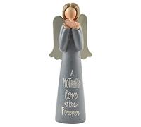 Feather & Grace Decorative Angel Figurine Holding Butterflies | Resin with A Mother Love Is Forever Message | Pefect for Living Room, Bookshelf, Desk | Gift for friend & family