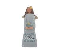 Feather & Grace Decorative Friend Angel Figurine Holding Bird | Resin with Lifelong Friend Sister Message | Pefect Decortation for Living Room, Bookshelf, Desk | Gift for friend & family