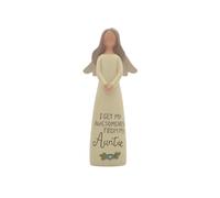 Feather & Grace Figurine Inscription I Get My Awesomeness from My Auntie, Angel Memorial Indoor or Outdoor Decor, Sculptures or Statues As Inspirational Gifts-Resins, Multi, One Size