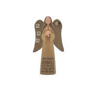 Feather & Grace Guardian Angel Figurine with Inspirational Message - Handcrafted Resin Ornament, Rustic Faith Décor Gift for Family & Friends, 14cm