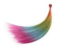 Feather Hair Extension 50 Pieces 16Inch Colored Synthetic Hair， Feather Colorful Extension Mixed Color Straight