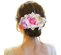 Feather Hair Fascinator Headband Flower Metal Hair Side Combs Slide With Teeth Floral Bows Hairpins Grips Barrettes Clamps Headpieces For Women Girls (Purple, One Size)
