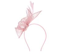 Feather Hair Fascinator Headband Wedding and Races Ladies, Fascinators Hat Flower Mesh Ribbons Feathers a Headband and a Forked HairClip Cocktail Tea Party Wedding Headwear for Girls Women (One Size)