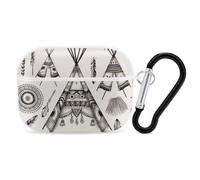 Feather Head Band Teepee Tent AirPod Pro Case, Anti Scratch Hard PC Cover with Keychain, AirPod Pro 2nd/1st Case Accessories for Women Men, White-Style