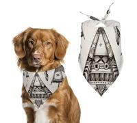 Feather Head Band Teepee Tent Dog Bandanas for Feeding Grooming, Triangle Pet Bibs Washable Pets Scarf for Cats & Dogs