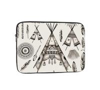 Feather Head Band Teepee Tent Laptop Bag 13 inch Business Briefcase Gifts for Men Women Water Resistant Laptop Sleeve Carry On Laptop Case Shockproof Protective Computer Bag Notebook Case