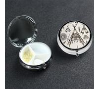 Feather Head Band Teepee Tent Pill Box 3 Compartment Round Portable Pill Case for Pocket or Purse Pill Holder Weekly Pill Organizer Decorative Metal Medicine Vitamin Organizer Travel Gift