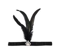 Feather Headband 1920s Flapper Feathered Fascinator PeacockFeather Headpiece for Women Girls Flower Feather Sequins Headwear Vintage Rhinestone Tassel Hair Accessories for Cocktail (WH2, One Size)