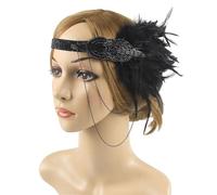 Feather Headband 1920s Headpiece Feather Headband Headdress Vintage Woman Unisex Party Wear Decor Hair Accessories
