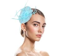 Feather Headband, Flower Feather Headwear, Hair Accessories Hats For Women Fascinators Womens Pillbox Flower Hat For Tea Party Cocktail Wedding Church for Women Performance Party Going (BU2, One Size)