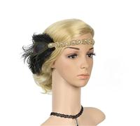 Feather Headband Headpiece Feather Headband Headdress Vintage(Color3)