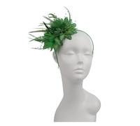 Feather Headband Women Charming Fascinators Headband Flower Feather Mesh Yarn Tea Party Headwear Wedding Hair Accessories(Green)