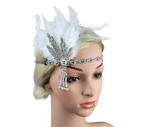 Feather Headband Women Hairband Headpiece Feather Headband Headdress Vintage(Color2)