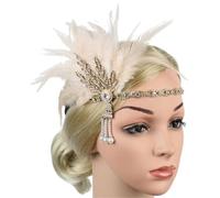 Feather Headband Women Hairband Headpiece Feather Headband Headdress Vintage(Color3)