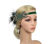 Feather Headband Women Masquerade Performance Headwear Hairband Headpiece Feather Headband Vintage Party Rhinestone Hair Accessories(Style 10)