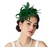 Feather Headband Women's VE Day Accessories for Women Feather Headwear Party Dance Birthday Partys Headdress Profound Headpiece (Green, One Size)