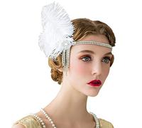 Feather Headbands Princess Head-Chain Hair Accessories for Women Headpiece 20s Art Flapper Headbands