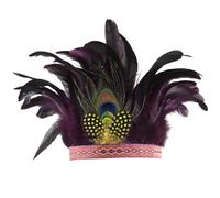 Feather Headdress Indian Fascinator Decorative Women's Feather Headwear Party Dance Afternoon Tea Wedding Headwear Fancy Dress Headband Vintage Flapper Feather Headband (Navy, One Size)