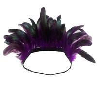 Feather Headwear Feather Headband Flapper Headpiece Carnival Costume Head Wear Fashion Soft and Comfortable Hair 1920s Accessories for Women Girls Party Decoration (Silver Tassel (Purple, One Size)
