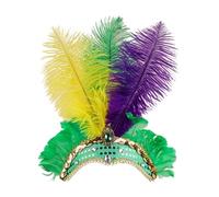 Feather Headwear for Women Girls 1920s Tassel Black Feather Headband Flapper Headpiece Carnival Head Wear Fashion Soft Comfortable Hair Accessories for Women Girls Carnival Party Costume (One Size)