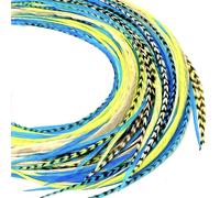 Feather Headz 21 Colors Hair Feathers 23-35cm Long Hair Extension Feathers DIY Hair Extension Kit Eye Catching Design 20pcs Microlink Beads