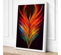 Feather in Flame Canvas Wall Art Print 24x16 Inch | Ready to Hang, Gallery Wrapped, Fade-Resistant Inks, Securely Packaged, UK Made