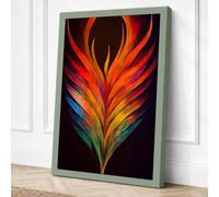 Feather in Flame Canvas Wall Art Print 24x16 Inch | Ready to Hang, Gallery Wrapped, Fade-Resistant Inks, Securely Packaged, UK Made