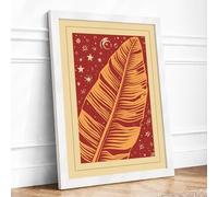Feather in the Stars Rustic Framed Wall Art Print A3 White