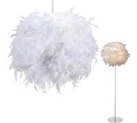 Feather Lampshade, Feather Light Shade, Lamp Shades for Table Lamps White Lampshade Ceiling Bedroom Light Shades with Inner Diameter 20 and Total Diameter 30