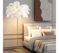 Feather Lampshade, Fluffy Floor Lamp with Romantic Elegant Lamps, Home Decoration for Living Room, Bedroom