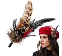 Feather Lapel Pin,Multifunctional Brooch Pins,Feather Pin for Hat,Small Feathers for Hats,Men Vintage Corsage,Feather Brooch,Hat Feathers,Women's Brooches&Pin,Cowboy Hat Women,Suit Accessories for Men