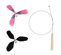 Feather Leopard Replace Accessories Cat Toy Funny Cat Stick Rotating Feather Cat Teaser Pet Toy For Indoor Cats Wand(C set 3pcs)