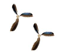 Feather Leopard Replace Accessories Cat Toy Funny Cat Stick Rotating Feather Cat Teaser Pet Toy For Indoor Cats Wand(2pcs Black Blue)