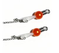 Feather-Light Non-Piercing Nipple Clamps, Adjustable Pressure for Sensual Tease, Perfect for Couples Play and BDSM, Women’s Adult Toy (Orange)