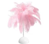 Feather Light Shade, Table Lamp with Pink Light Shades, Mini White Feather Table Lamp, Fluffy Pendant Lamp Shade, for Home Décor Improvement Essential (Pink)