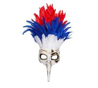 Feather Masquerade Mask with Venezia Nose, Colours, for Masquerade, Party, Carnival (C)