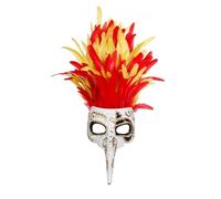 Feather Masquerade Mask with Venezia Nose, Colours, for Masquerade, Party, Carnival (E)