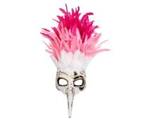 Feather Masquerade Mask with Venezia Nose, Colours, for Masquerade, Party, Carnival (G)