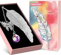 Feather Metal Bookmarks Gifts for Women: Stocking Fillers Womenn Teenage Girls Her Ladies Gifts for Christmas, Gifts for Teacher Mum Wife Christmas Present, Butterfly Stationery Gift for Book Lovers