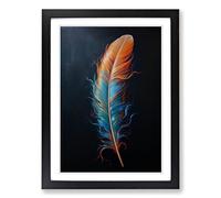 Feather Modern Framed Print | A2 Black Framed Wall Art | Ready to Hang | Modern Nature Picture | Living Room Bedroom Lounge Office