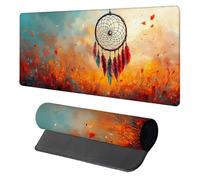 Feather Mouse Pad, Mouse Mat 600x300x3mm, Stitched Edge Design XXL Desk Mat Large, Desk Accessories Gaming Mousemat, Office Accessories Keyboard Pad, for Gaming PC Office Large Mousepad, Orange R-8586