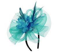 Feather Net Hat Women Wedding Hair Clip Ladies Flower Wedding Fascinator Bride Headwear Corsage Hair Band Brooch Girl Vintage Handmade Hairpin with Beads for Ball Banquet Cocktail Party Festival Cap