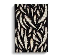 Feather Pattern No.2 Black, Grey, Grey Canvas Print for Living Room Bedroom Home Office Décor, Wall Art Picture Ready to Hang, 30x20 Inch (76x50 cm)