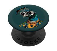 Feather Peacock Lover Artwork Animal Art Blue Peacock Bird PopSockets Adhesive PopGrip