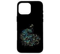 Feather Peacock Lover Artwork Animal Art Teal Peacock Bird Case for iPhone 16 Pro Max