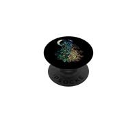 Feather Peacock Lover Artwork Animal Art Teal Peacock Bird PopSockets Adhesive PopGrip