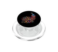 Feather Peacock Lover Artwork Animal Art Teal Peacock Bird PopSockets PopGrip for MagSafe