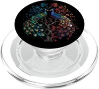 Feather Peacock Lover Artwork Animal Art Teal Peacock Bird PopSockets PopGrip for MagSafe